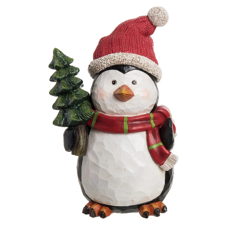 Winter Penguin w/Tree Figurine