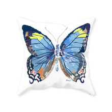 Blue Butterfly Throw Pillow