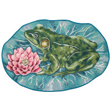 Frog on Lily Pad Floor Mat - Indoor/Outdoor