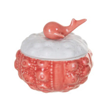 Coral & Bisque Whale on Shell Trinket Dish