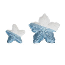 Blue & Bisque Starfish Dinner Plate Set