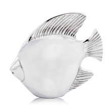 White Glass Puffer Fish Sculpture