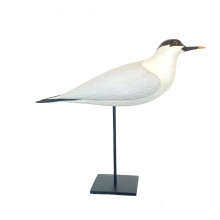 Wood-Carved Seagull Sculpture