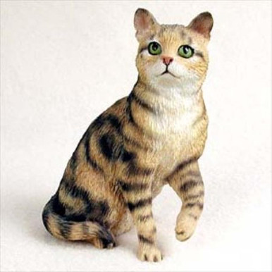 Brown Tabby Cat Figurine - Sitting