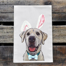 Yellow Lab Easter Kitchen Towel