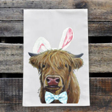 Highland Cow Easter Kitchen Towel