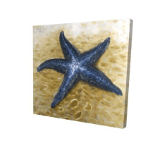 Blue Starfish on Sand Fine Art Print