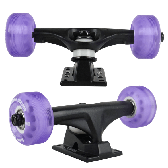 Skateboard Truck/Wheel Assembly Core 4.75 (Mini) Black / 55mm Bigfoot Purple / Abec 9 (Pair)