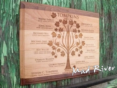 GAP1013 Laser Engraved Family Tree