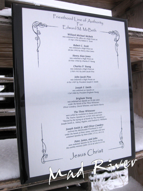 9 x 12 Priesthood Line of Authority Plaque