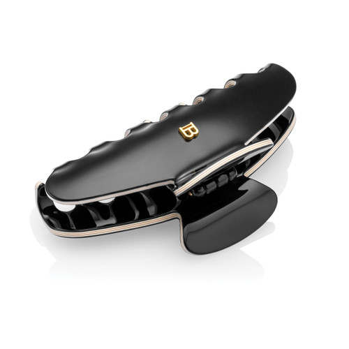Balmain Large Hair Pinch Clip - Black & Ivory