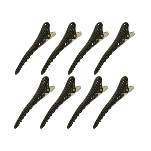 YS Park Shark Clips - 8 Pack - Black