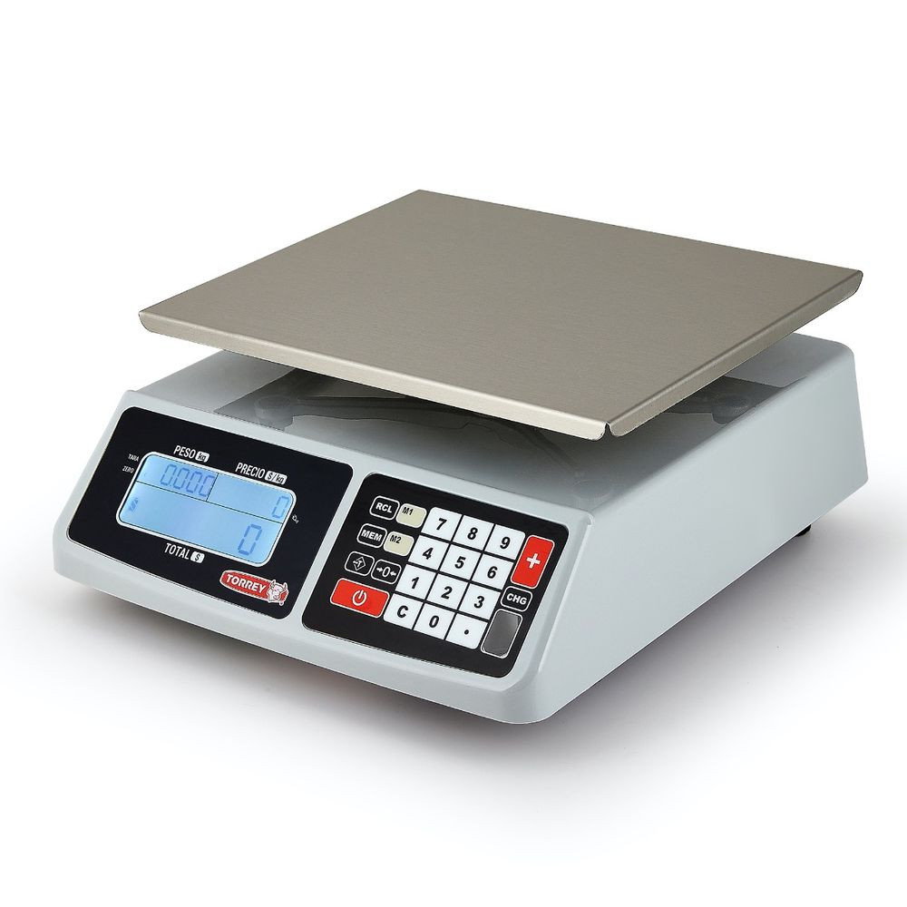 Báscula Precio Peso Total Torrey con plato de Acero Inoxidable con