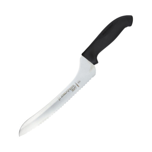 Cuchillo angulado de sierra para pan de acero Dexter de 22cm con mango color negro- 36008