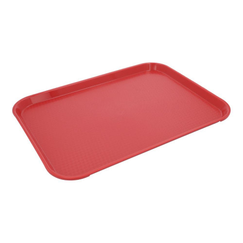 Charola rectangular de plástico Thunder Group de 30 x 40cm color rojo- PLFFT1216RD