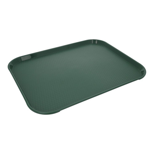 Charola rectangular de plástico Thunder Group de 35 x 45cm color verde obscuro- PLFFT1418GR