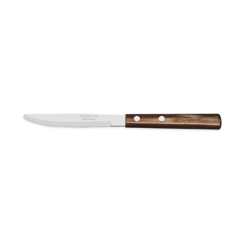 Cuchillo de mesa 4" línea Polywood Tramontina con lámina de acero inoxidable y mango de madera- 21101494
