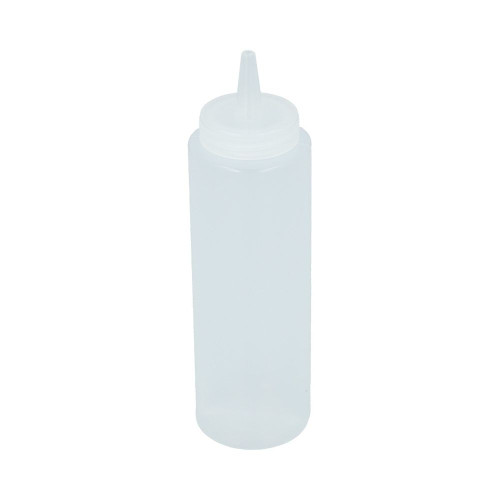 Botella exprimible de plástico para condimentos Thunder Group con capacidad de 236.5 ml color Transparente- PLTHSB008C