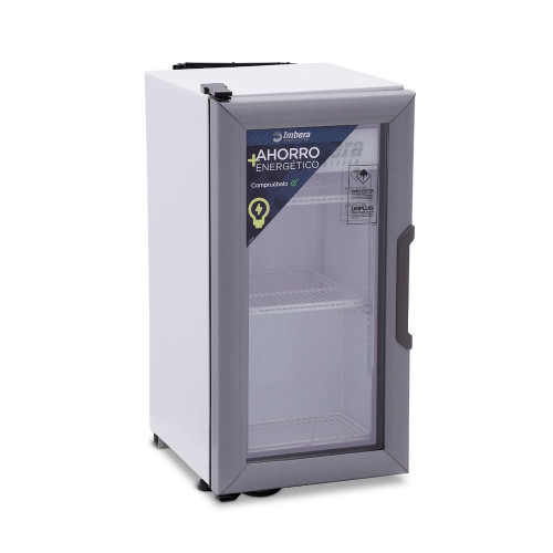 Refrigerador Exhibidor de Mostrador Imbera de Puerta de Cristal con Capacidad de 1.5 pies y Gabinete de Color Blanco - VR-1.5