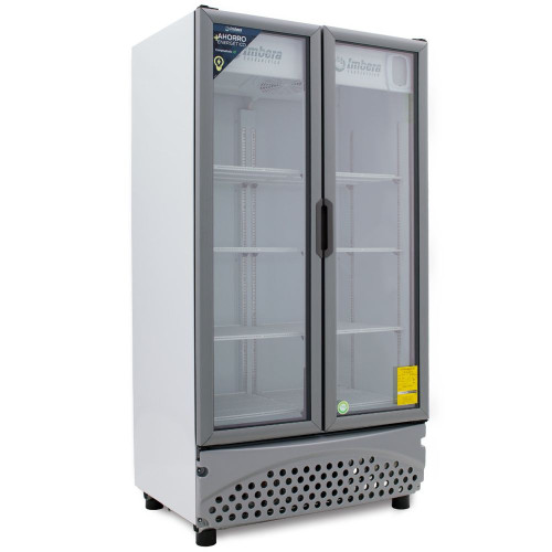 Refrigerador Exhibidor Imbera de 2 Puertas de Cristal con Capacidad de 26 pies y Gabinete de Color Blanco - VR-26 2PC