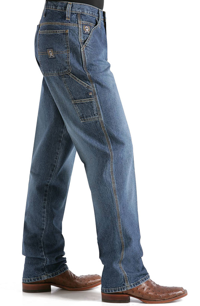Cinch Men's Blue Label High Rise Loose Fit Tapered Leg Carpenter Jeans ...