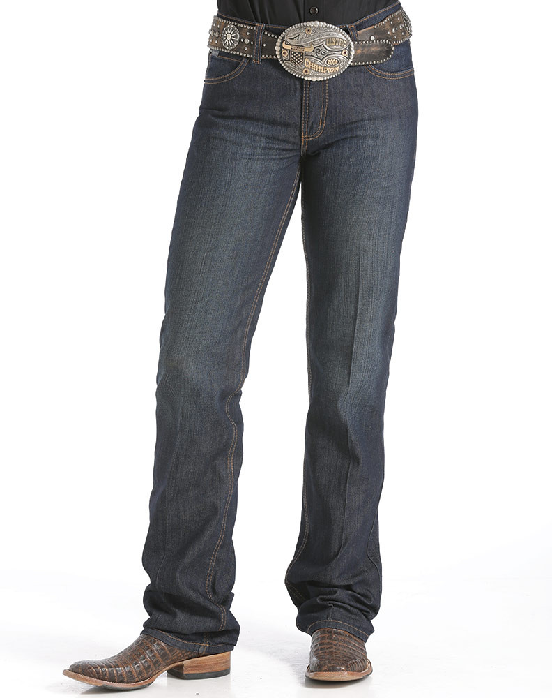 Mid Rise Relaxed Fit Boot Cut Jeans - Rinse