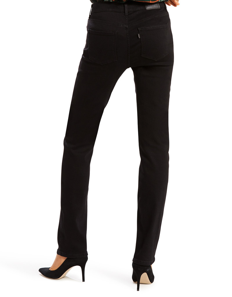 black straight leg jeans levi