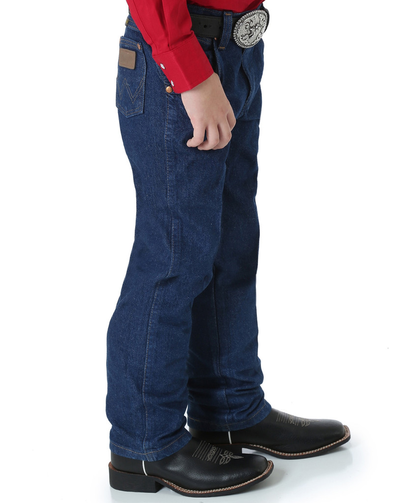 Wrangler Boy's 13 Original High Rise Regular Fit Boot Cut Jeans (Sizes 8-20) - Prewashed Indigo