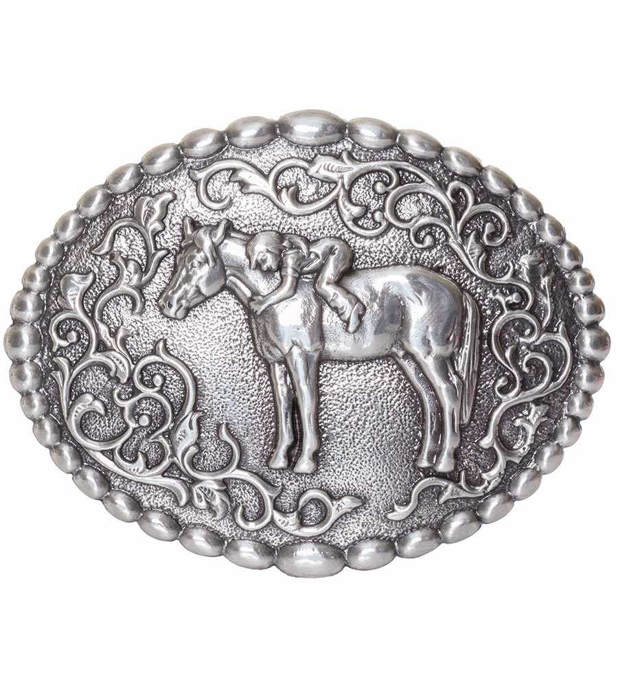 Nocona Kids' First Love Belt Buckle - Silver - Langstons