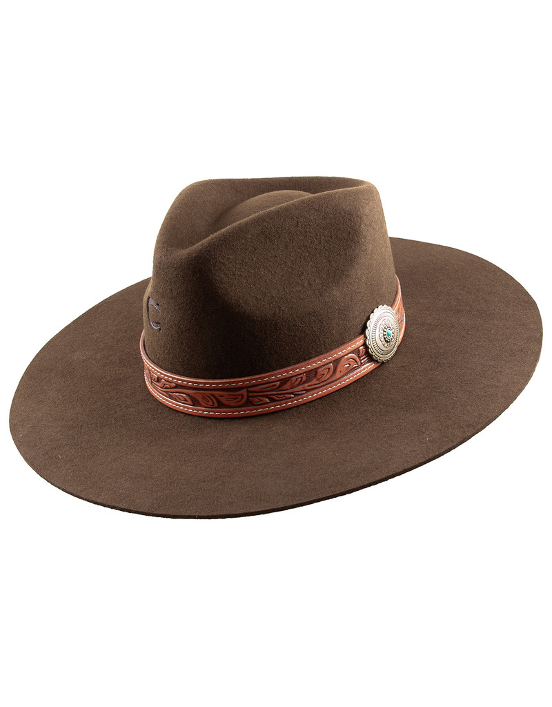 Charlie 1 Horse Women's White Sands Wool Pinch Front Cowboy