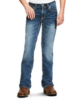 Ariat Boys' B4 Relaxed Low Rise Relaxed Fit Boot Cut Jeans - Durango