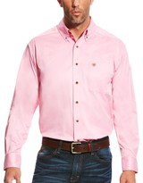 Ariat Men's Casual Series Twill Long Sleeve Solid Button Down Shirt - Prism Pink