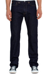 Levi's Men's 505 Regular Mid Rise Regular Fit Straight Leg Jeans - Rinse