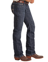 Rock & Roll Denim Men's Revolver Stretch Low Rise Slim Fit Straight Leg Jeans - Dark Wash