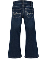 Wrangler Girls' Stretch Low Rise Regular Fit Boot Cut Jeans (Sizes 4-14) - Dark Blue