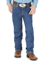 Wrangler Boys' George Strait 13 Original High Rise Regular Fit Tapered Leg Jeans (Sizes 1T-7) - Heavy Stone Denim Wrangler Boys' George Strait 13 Original High Rise Regular Fit Tapered Leg Jeans (Sizes 1T-7) - Heavy Stone Denim