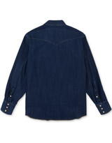 Wrangler Men's Long Sleeve Denim Snap Western Work Shirt - Dark