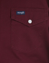 Wrangler Men's Basic Twill Long Sleeve Solid Snap Work Shirt - Red Oxide