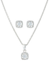 Montana Silversmiths Women's Crystal Earring and Necklace Set - Silver
