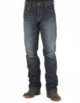 Stetson Men's 1210 Straight Stretch Low Rise Straight Fit Straight Leg Jeans - Dark Vintage