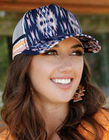 Cruel Women's Aztec Print Trucker Cap - Blue (Closeout)