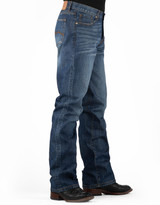 Stetson Men's 1312 Modern Low Rise Relaxed Fit Boot Cut Jeans - Dark Wash