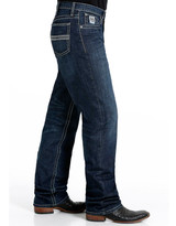 Cinch Men's White Label Stretch Mid Rise Relaxed Fit Straight Leg Jean - Dark Stonewash