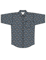 Panhandle Performance Men's Short Sleeve Print Button Down Shirt - Blue (Closeout)