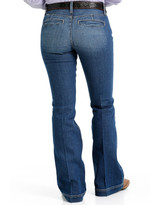 Cinch Women's Lynden Stretch Trouser Mid Rise Slim Fit Flare Leg Jeans - Medium Stonewash