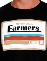 Cinch Men's Short Sleeve "Support Local Farmers" Print Shirt - Black