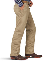 Wrangler Men's Riata Stretch Flat Front High Rise Relaxed Fit Tapered Leg Pant - Khaki