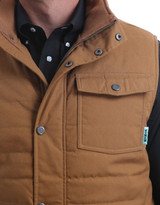 Cinch Men's Quilted Waxed Canvas Solid Zip Vest - Brown (Closeout)