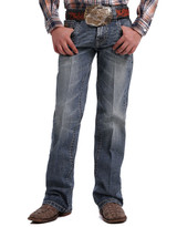 Cinch Boys' Slim Stretch Mid Rise Slim Fit Boot Cut Jeans (Sizes 8-18) - Medium Stonewash