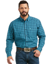 Ariat Men's Pro Series Classic Fit Long Sleeve Plaid Button Down Shirt - Blue